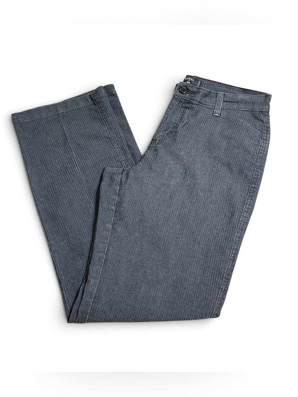 Lee Riders mid rise straight leg pants grey striped stretch 10M